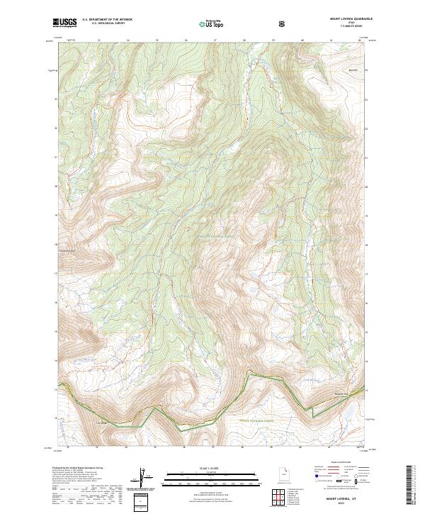 US Topo 7.5-minute map for Mount Lovenia UT