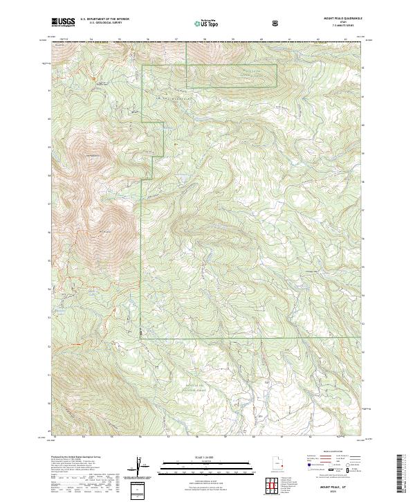 US Topo 7.5-minute map for Mount Peale UT