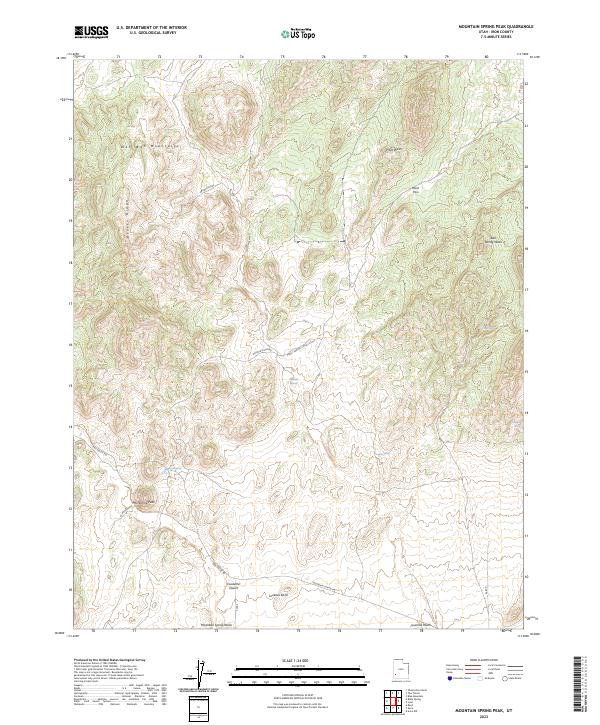 US Topo 7.5-minute map for Mountain Spring Peak UT