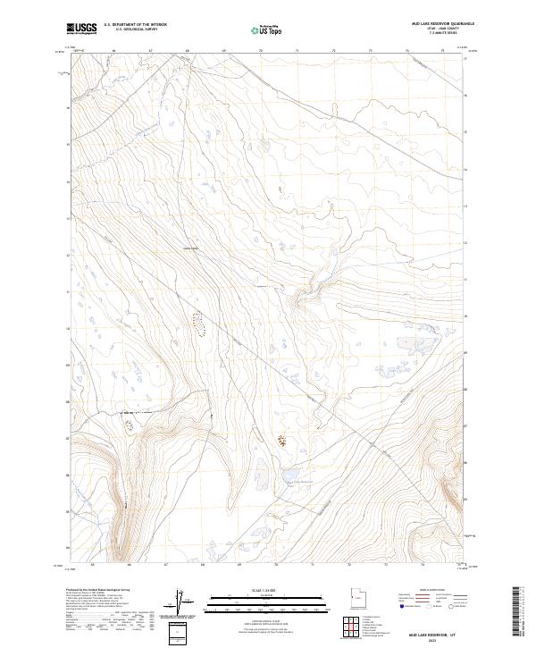 US Topo 7.5-minute map for Mud Lake Reservoir UT