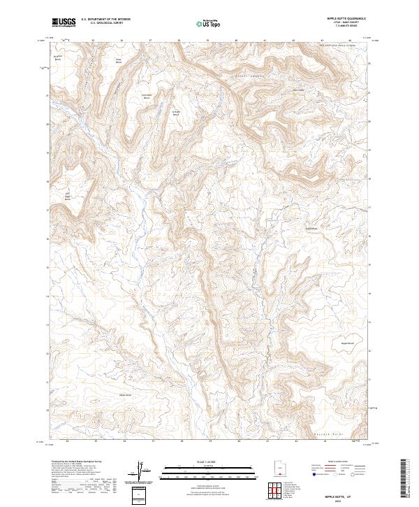 US Topo 7.5-minute map for Nipple Butte UT