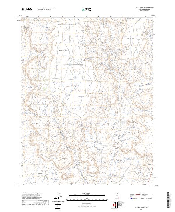 US Topo 7.5-minute map for No-Mans Island UT