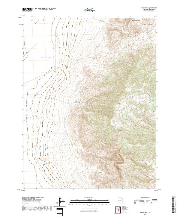 US Topo 7.5-minute map for Notch Peak UT