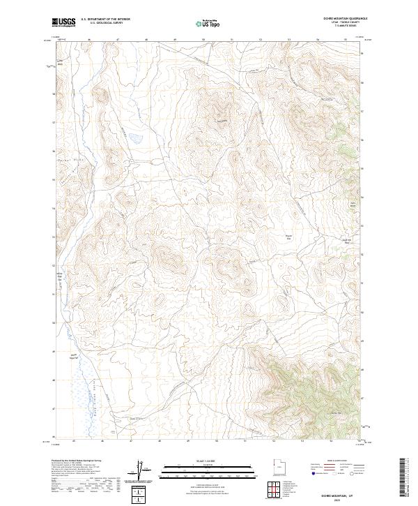 US Topo 7.5-minute map for Ochre Mountain UT