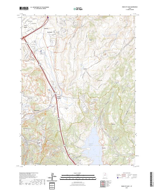 US Topo 7.5-minute map for Park City East UT