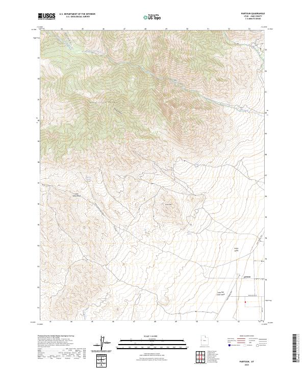 US Topo 7.5-minute map for Partoun UT