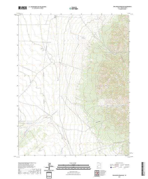 US Topo 7.5-minute map for Pine Grove Reservoir UT