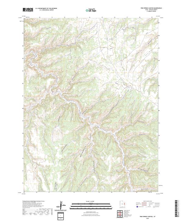 US Topo 7.5-minute map for Pine Spring Canyon UT