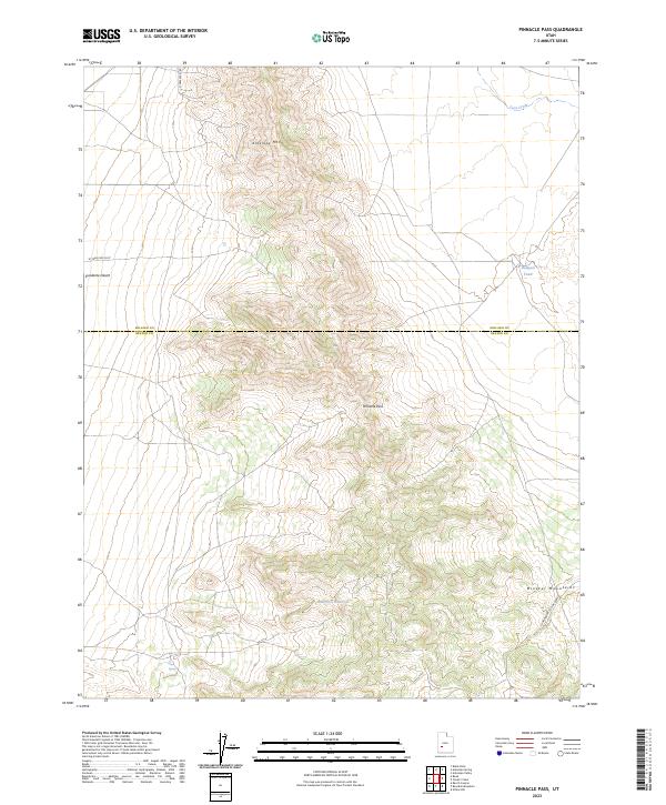 US Topo 7.5-minute map for Pinnacle Pass UT