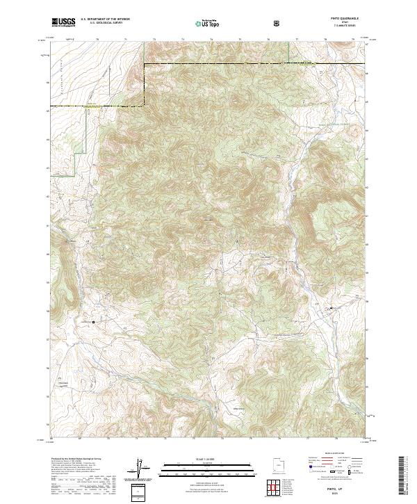 US Topo 7.5-minute map for Pinto UT