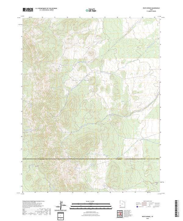 US Topo 7.5-minute map for Pinto Spring UT