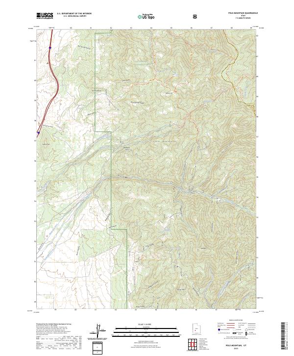 US Topo 7.5-minute map for Pole Mountain UT