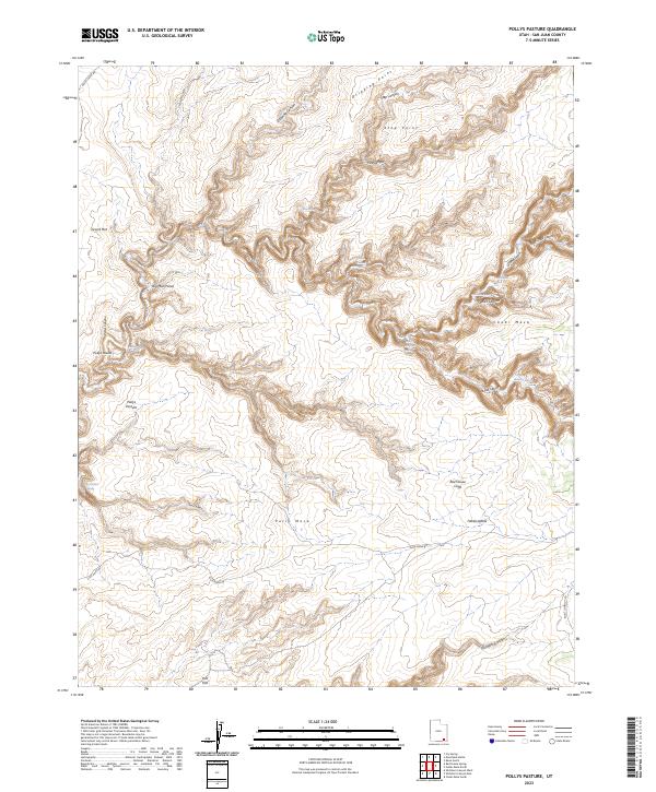 US Topo 7.5-minute map for Pollys Pasture UT