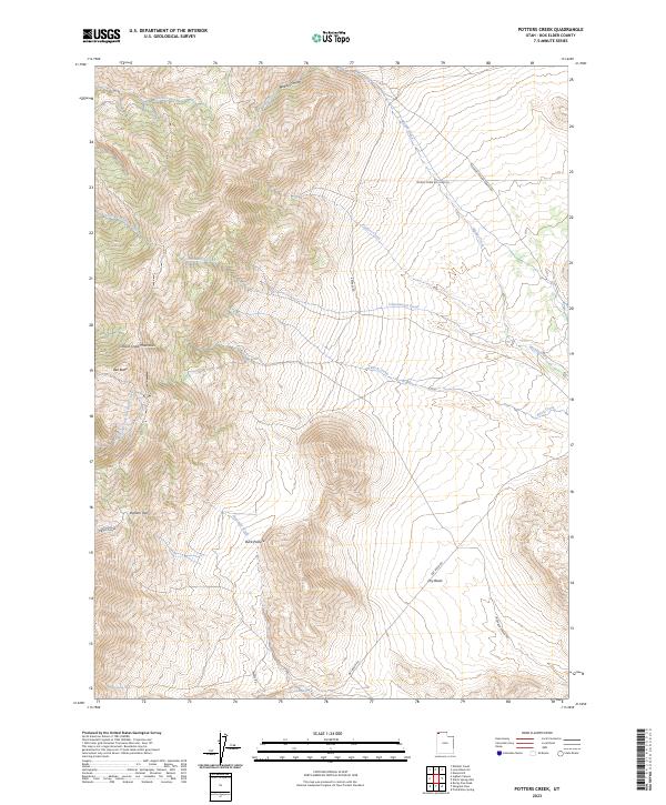 US Topo 7.5-minute map for Potters Creek UT