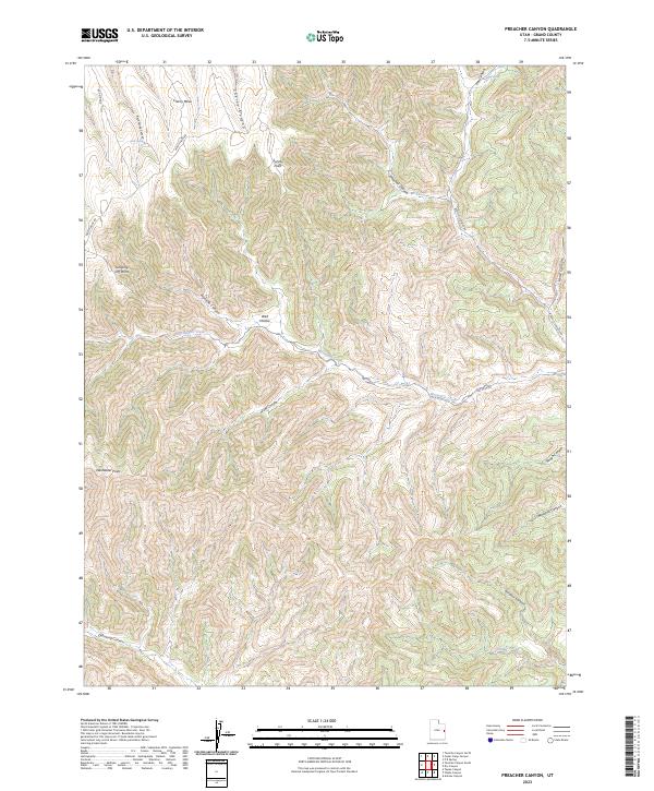 US Topo 7.5-minute map for Preacher Canyon UT