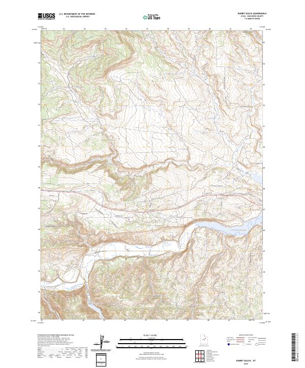 US Topo 7.5-minute map for Rabbit Gulch UT