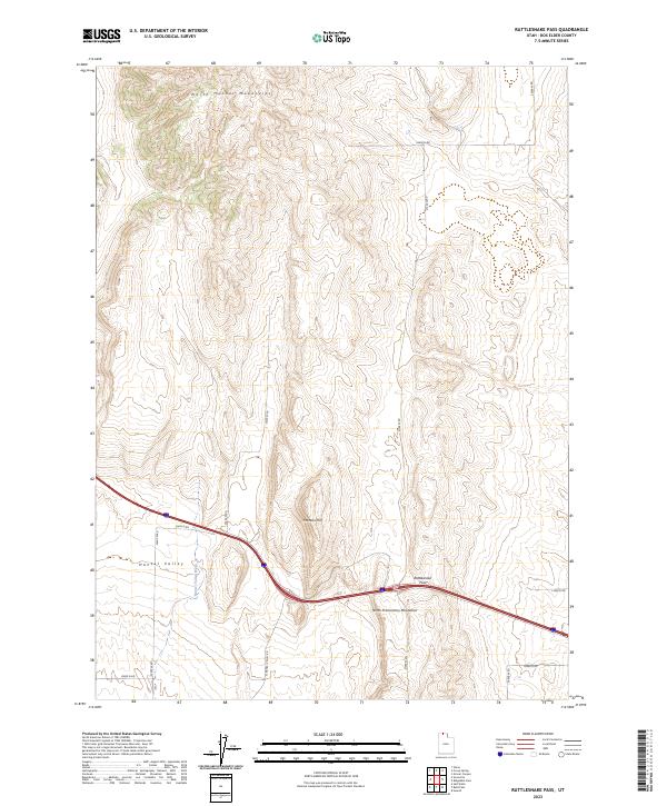 US Topo 7.5-minute map for Rattlesnake Pass UT