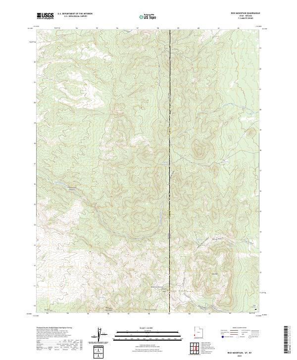 US Topo 7.5-minute map for Rice Mountain UTNV