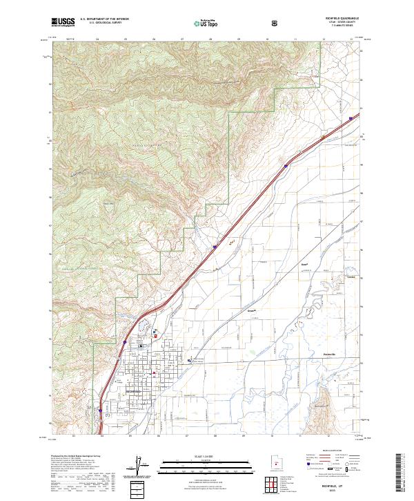 US Topo 7.5-minute map for Richfield UT