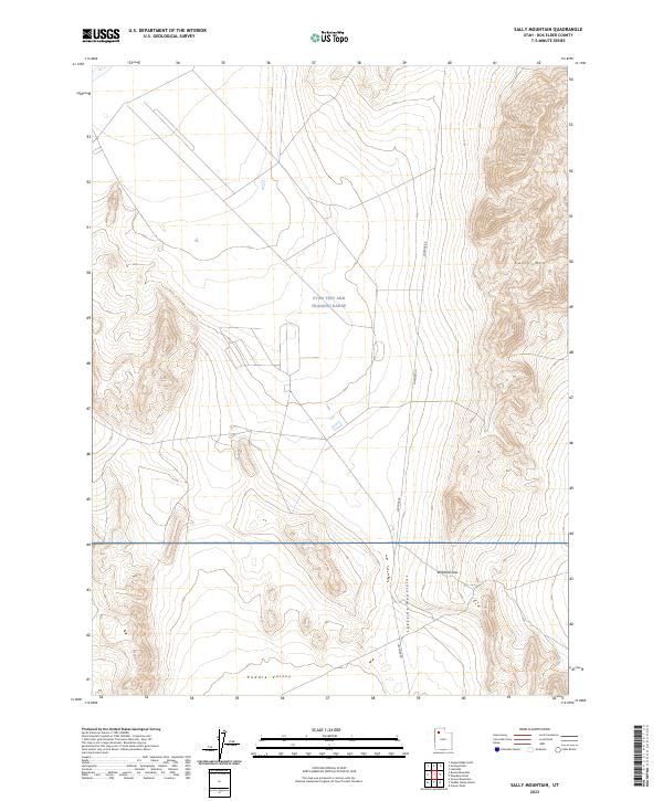 US Topo 7.5-minute map for Sally Mountain UT