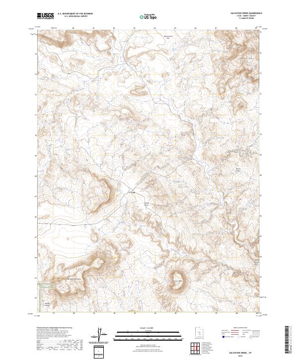 US Topo 7.5-minute map for Salvation Creek UT