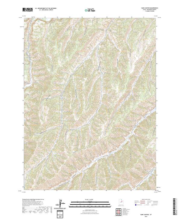 US Topo 7.5-minute map for Sams Canyon UT