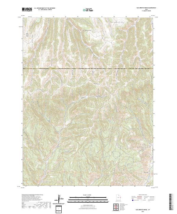 US Topo 7.5-minute map for San Arroyo Ridge UT