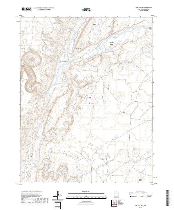 US Topo 7.5-minute map for San Juan Hill UT