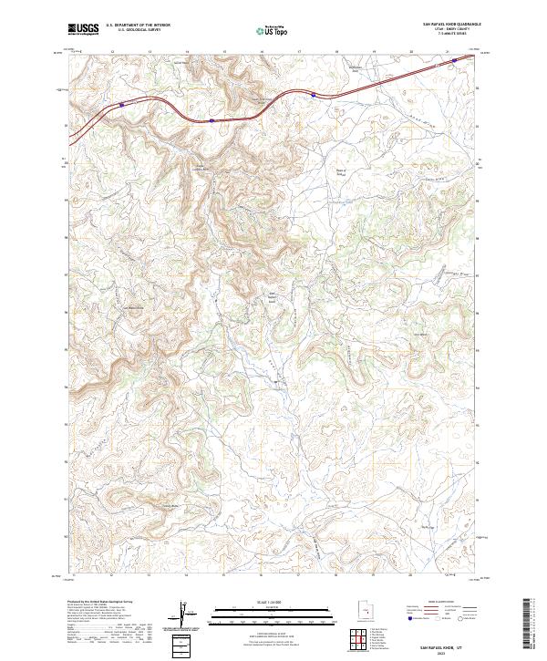 US Topo 7.5-minute map for San Rafael Knob UT