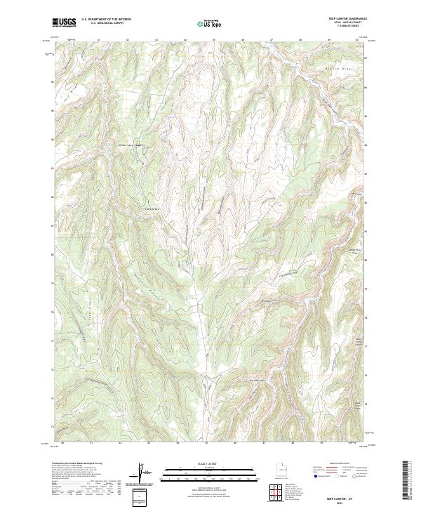 US Topo 7.5-minute map for Seep Canyon UT