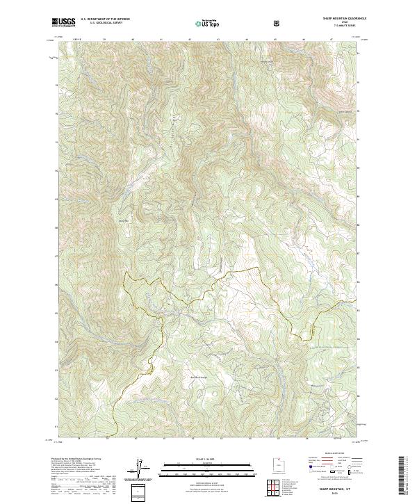 US Topo 7.5-minute map for Sharp Mountain UT