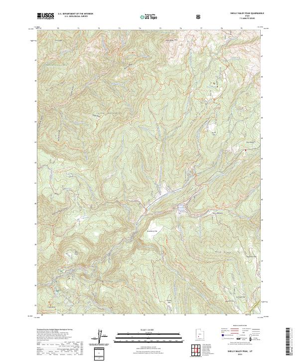 US Topo 7.5-minute map for Shelly Baldy Peak UT