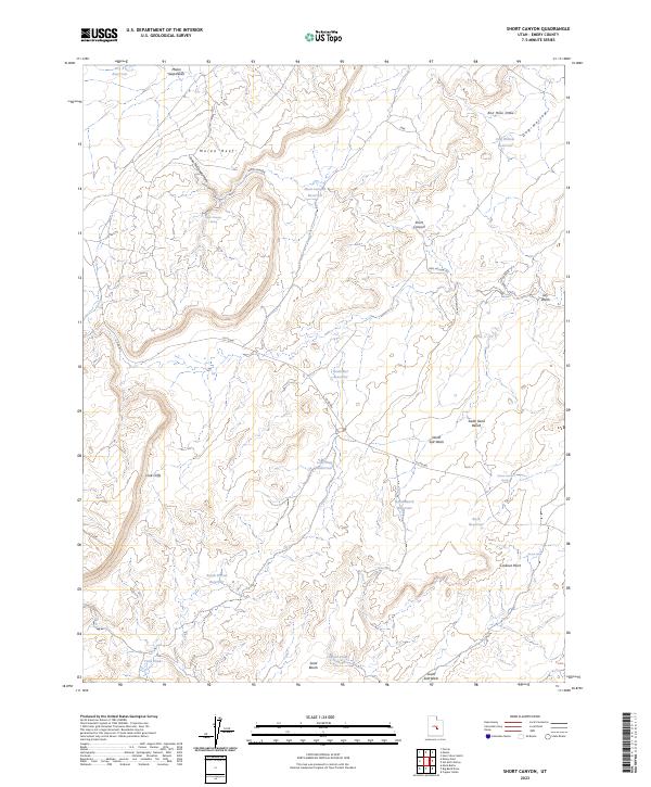 US Topo 7.5-minute map for Short Canyon UT