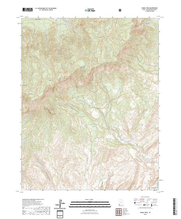 US Topo 7.5-minute map for Signal Peak UT