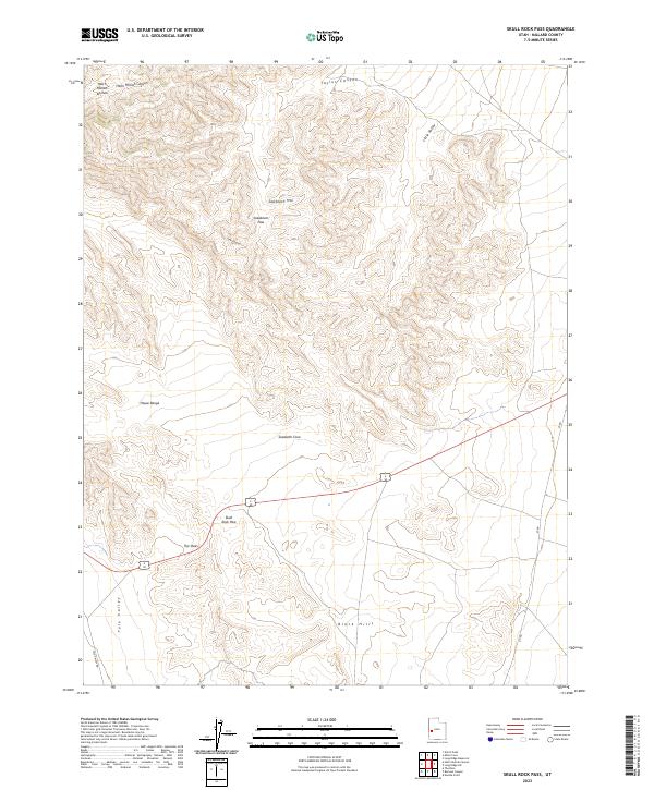 US Topo 7.5-minute map for Skull Rock Pass UT