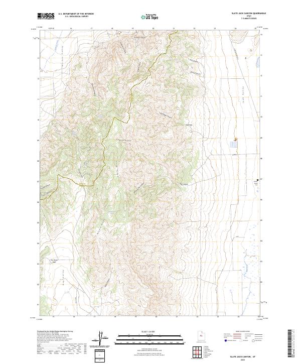 US Topo 7.5-minute map for Slate Jack Canyon UT