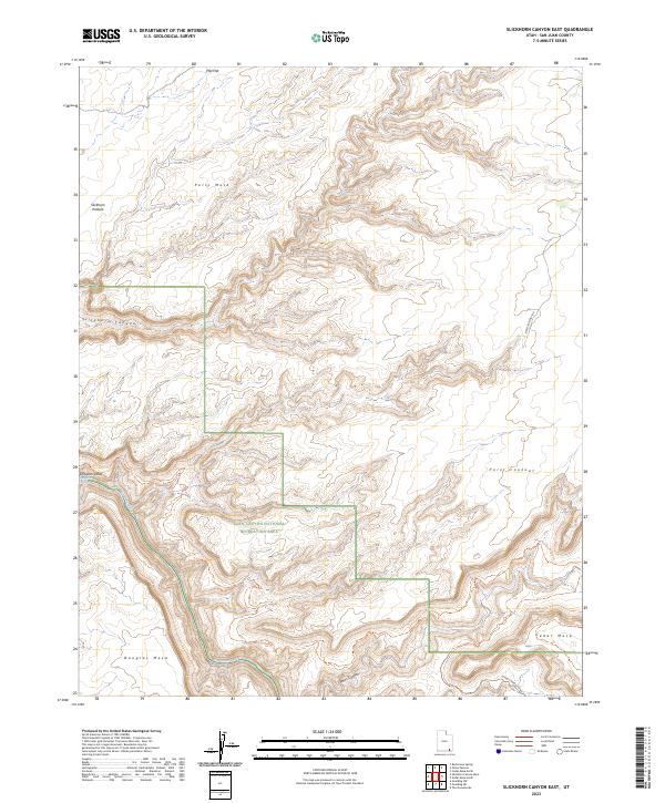 US Topo 7.5-minute map for Slickhorn Canyon East UT