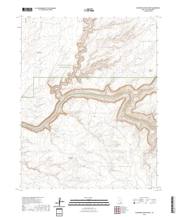 US Topo 7.5-minute map for Slickhorn Canyon West UT