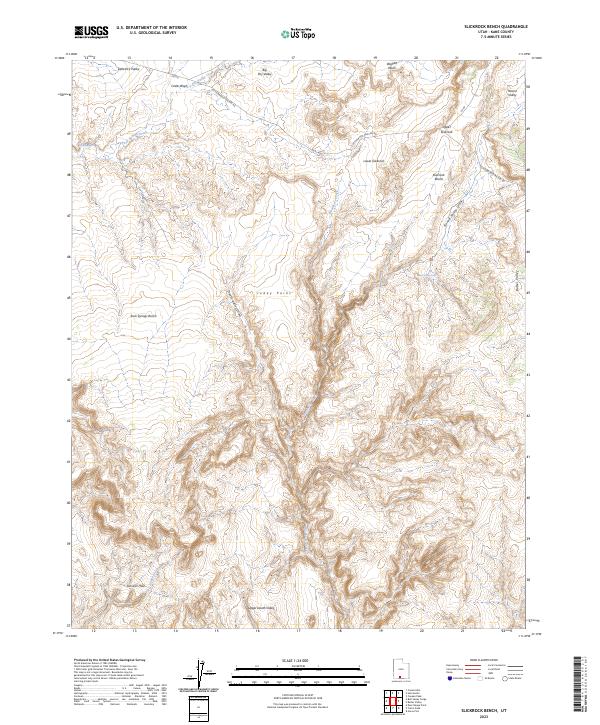 US Topo 7.5-minute map for Slickrock Bench UT