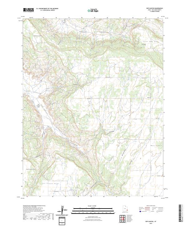 US Topo 7.5-minute map for Sop Canyon UT