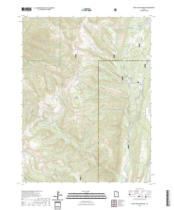 US Topo 7.5-minute map for South Tent Mountain UT