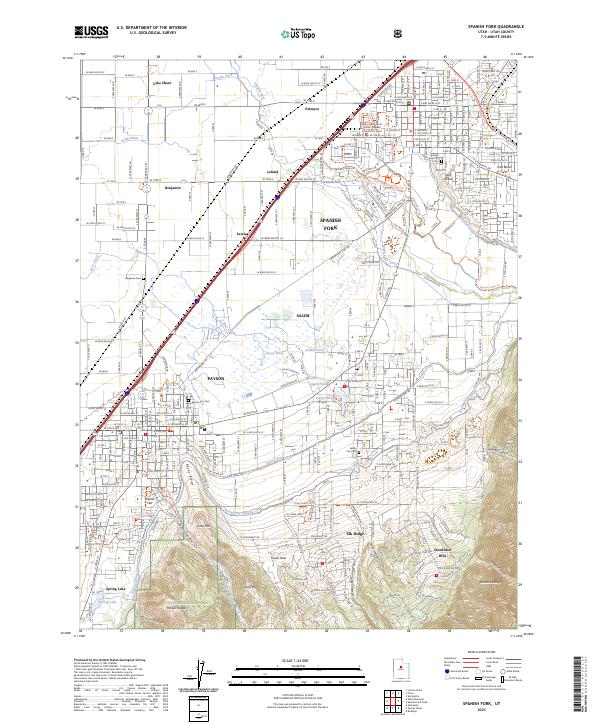 US Topo 7.5-minute map for Spanish Fork UT