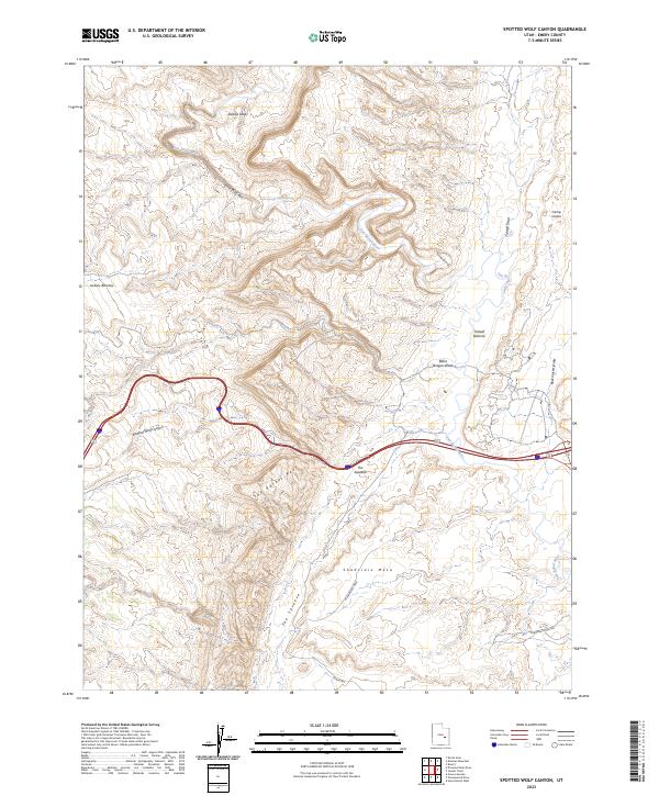 US Topo 7.5-minute map for Spotted Wolf Canyon UT