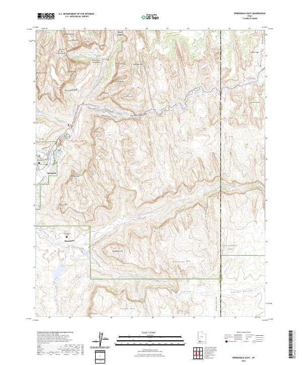 US Topo 7.5-minute map for Springdale East UT