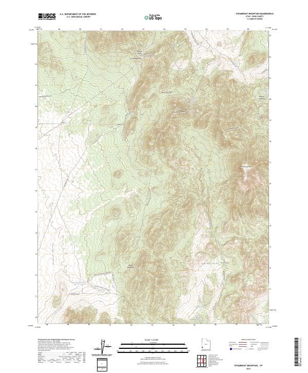 US Topo 7.5-minute map for Steamboat Mountain UT