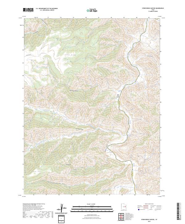 US Topo 7.5-minute map for Steer Ridge Canyon UT