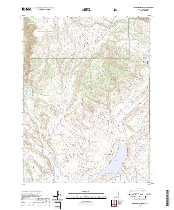 US Topo 7.5-minute map for Steinaker Reservoir UT – American Map Store