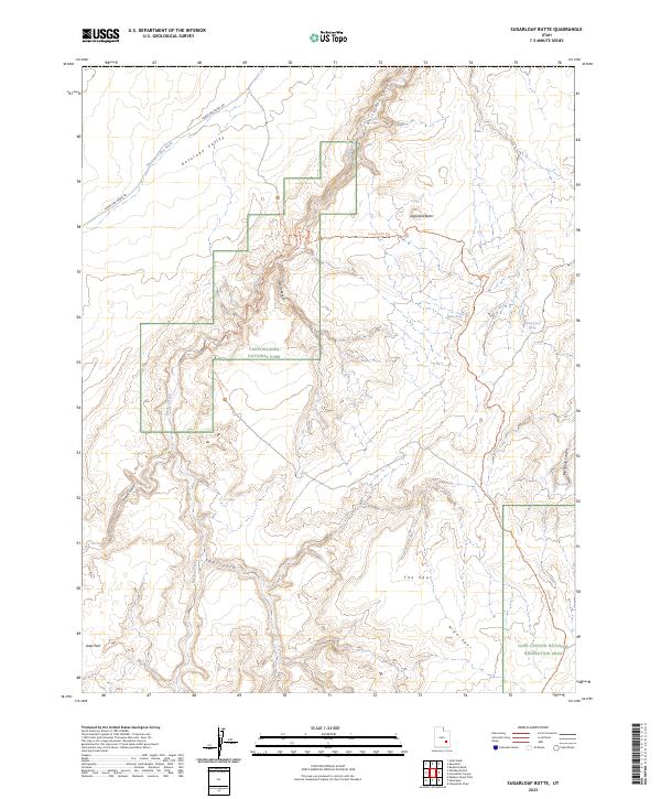 US Topo 7.5-minute map for Sugarloaf Butte UT