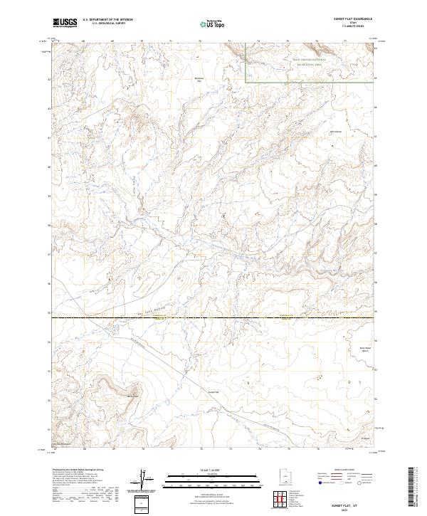 US Topo 7.5-minute map for Sunset Flat UT