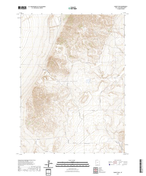 US Topo 7.5-minute map for Sunset Pass UT